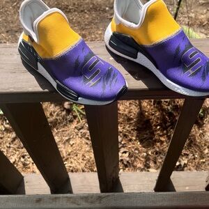Kids Slip-On Athletic Sneakers in Purple and Yellow